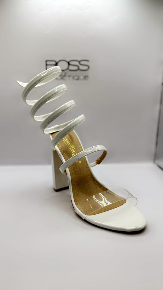 Emelina White Heel