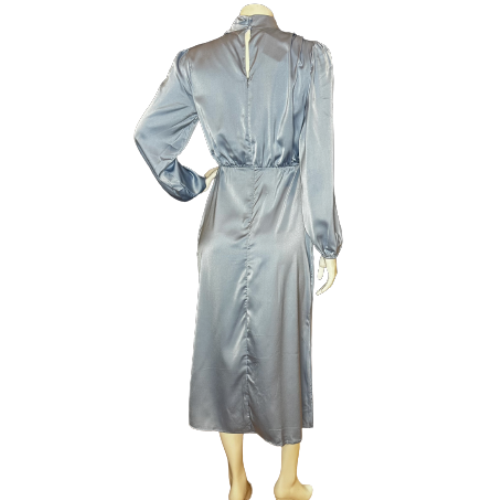 Satin Cocktail Long Sleeve Dress